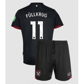 West Ham United Niclas Fullkrug #11 Borta Kläder Barn 2024-25 Kortärmad (+ Korta byxor)